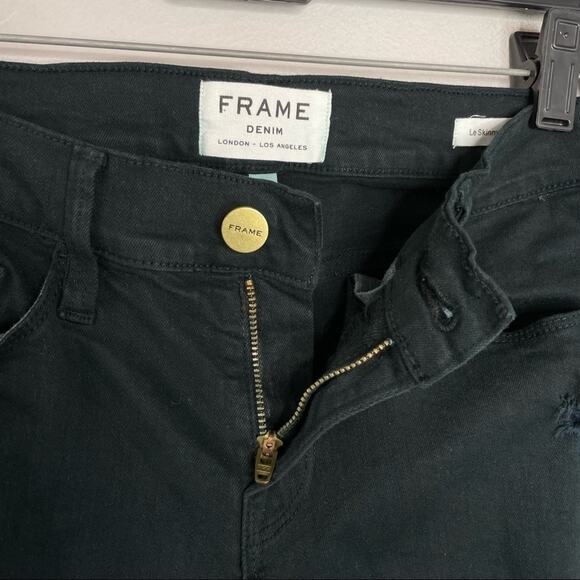 FRAME Skinny Jeans Womens Size 26 Green Distressed Destroyed Grunge Rocker Punk - Picture 5 of 11